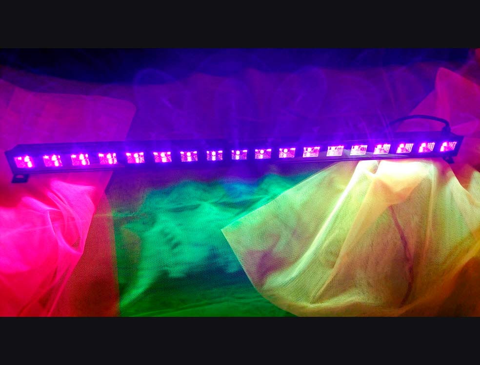 Barra Led Uv Luz Negra 18 Leds Ultravioleta 5w Neon Dis